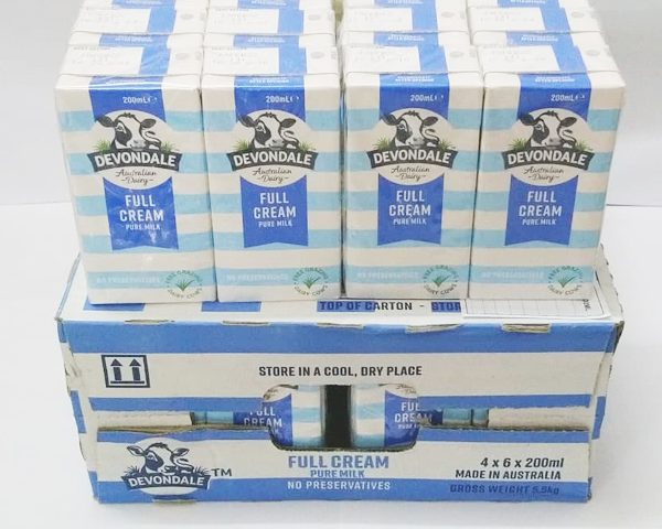 Sữa tươi Úc Devondale 200ml đóng hộp tiện lợi
