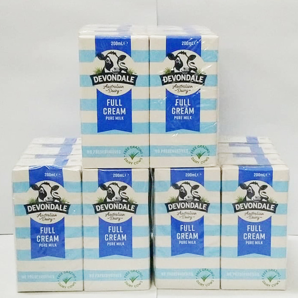 Sữa tươi Úc nguyên kem Devondale hộp 200ml thành phần sữa bò tươi nguyên chất 100%